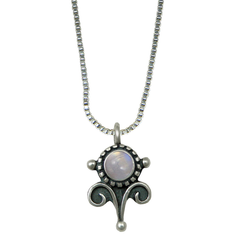 Sterling Silver Little Rainbow Moonstone Pendant Necklace